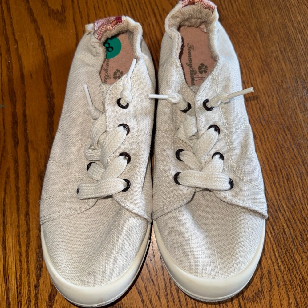 Tommy Bahama Kids Off-White Canvas Lace-Up Sneakers